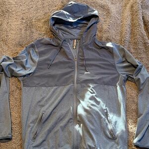 Kirkland Signature Men's Gray Hooded Windbreaker
